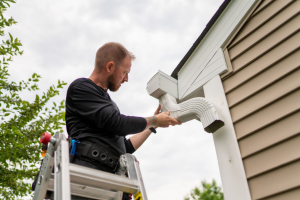 Man Installing Gutter